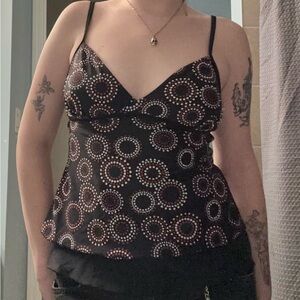 Gothic Black and White Patterned Women's Top